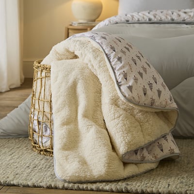 10 Tog Christmas Tree Sherpa Throw NIGHT LARK