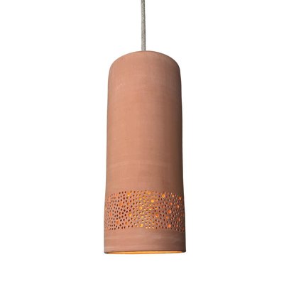 Suspension en terre cuite motif sara, CYLINDRE GERARD LAMY