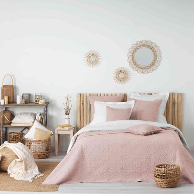 Couvre-lit microfibre lavée matelassé FLORETTE DOUCEUR D'INTÉRIEUR