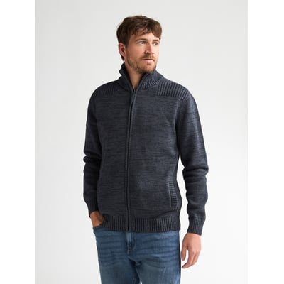 Pull Gilet zippé en coton chiné millford PETROL INDUSTRIES