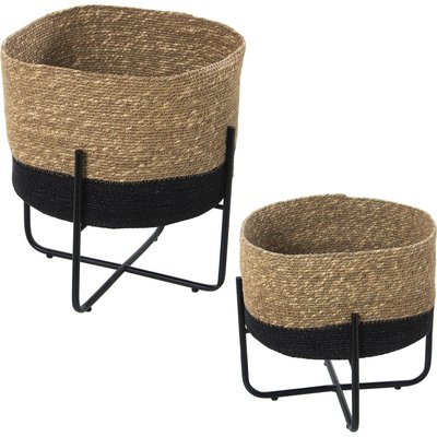 Cache-pots en osier tressé (lot de 2) RECOLLECTION
