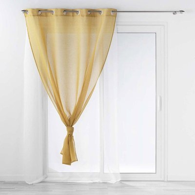 Voilage Double à œillets  Sable Duetto Pétrole DECORATIE