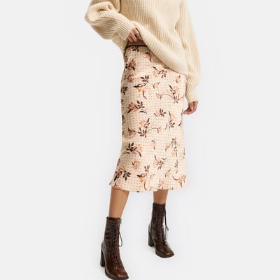 Jupe midi évasée, imprimé floral LA REDOUTE COLLECTIONS