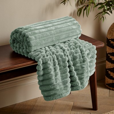 Cosy Ribbed Blanket Throw CATHERINE LANSFIELD