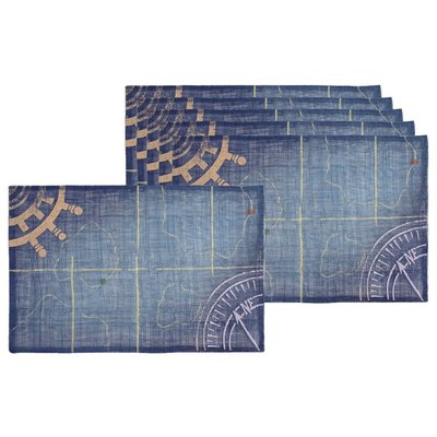 Lot de 6 sets de table en sinamay Roue de bateau AUBRY GASPARD