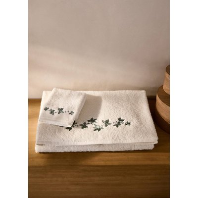 Drap de bain coton broderie à fleurs MANGO HOME