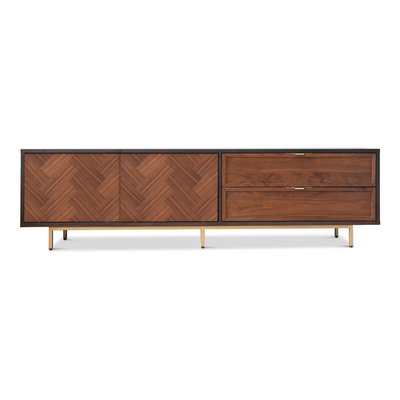 Meuble TV en noyer plaqué NEUTRA PRODUIT INTERIEUR BRUT