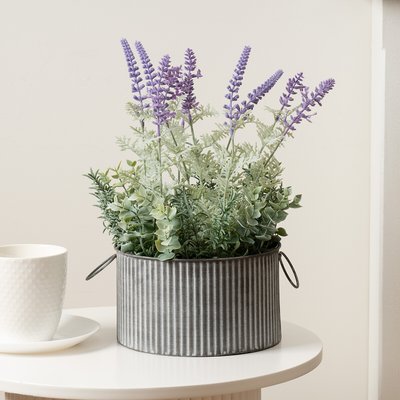 37.5cm Artificial Lavender in Metal Container SO'HOME