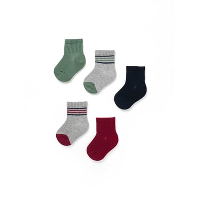 Lot de 5 paires de chaussettes unies/à rayures ZIPPY