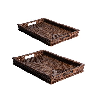 Set de 2 plateaux rectangle   40 et 45 cm-SAYA TABLE PASSION