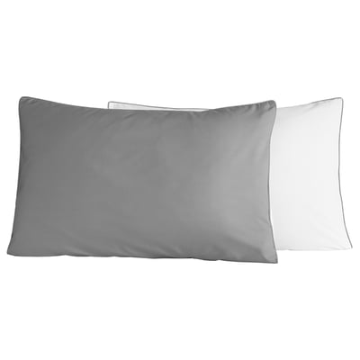 Lot de 2 taies en percale de coton ROSE WOOD BICOLORE SENSEI MAISON