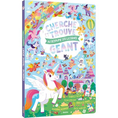 Livre Cherche et trouve géant Au royaume des licornes EDITIONS AUZOU