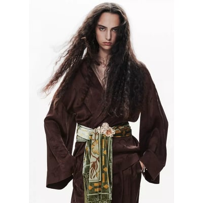 Blazer jacquard style kimono MANGO