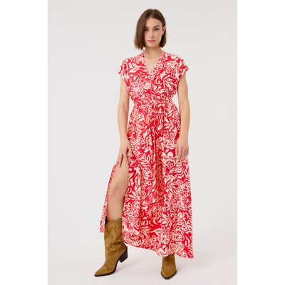 Robe portefeuille mi-longue avec imprimé floral vibrant DANNA ARTLOVE