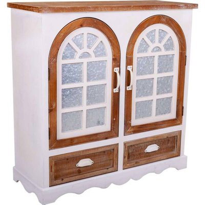 buffet bas coloré en bois et métal esprit maison de campagne RECOLLECTION