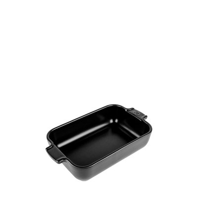 Plat four céramique individuel rectangle noir satin 22 cm Appolia PEUGEOT