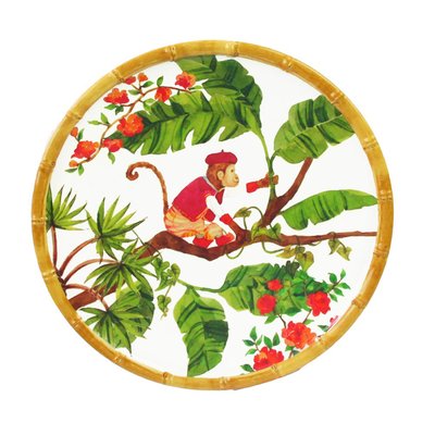 Petite assiette mélamine Singes de Bali 23 cm LES JARDINS DE LA COMTESSE