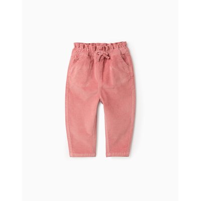 Pantalon en Velours Côtelé avec Taille Paperbag ZIPPY
