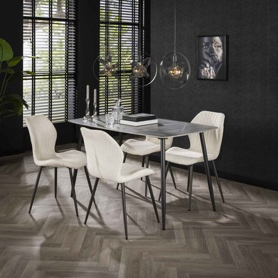 Petite table à manger en céramique grise 140 cm GALWAY PIER IMPORT