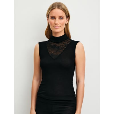 Débardeur à col roulé en laine et soie sans manches Laine SILKY WOOL GLAM CALIDA