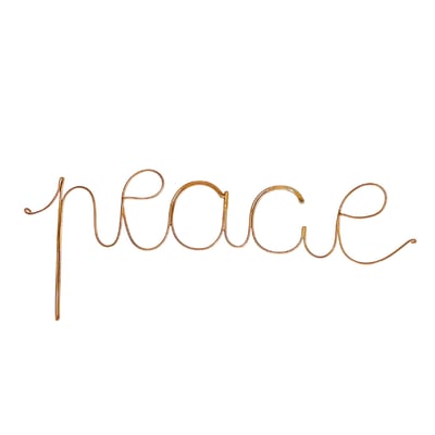 Mot fil de laiton doré "PEACE" -  LOJI HOME MAISON