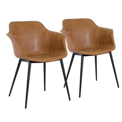 Lot de 2 fauteuils industriel en polypropylène, TESS OVIALA