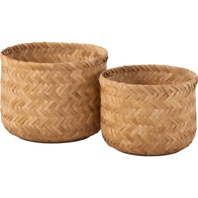 Panier de rangement en bambou naturel pour décoration chaleureuse RECOLLECTION