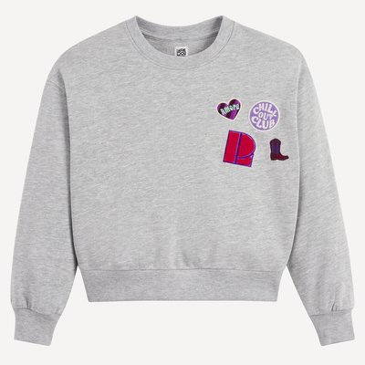 Felpa girocollo, stemmi ricamati LA REDOUTE COLLECTIONS
