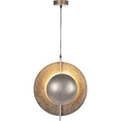 Suspension architecte métal nickel vieilli doré antique design RECOLLECTION