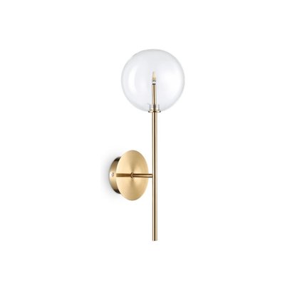 Grande applique laiton brossé 1 globe transparent Equinoxe MILLUMINE