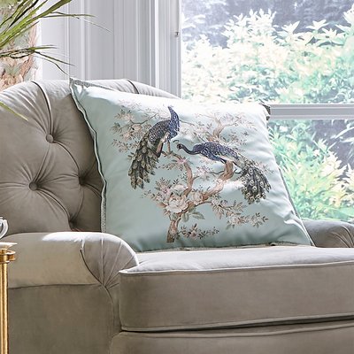 Coussin fleuri Paons Belvedere LAURA ASHLEY