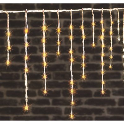 Rideau scintillant extérieur 900 LED blanc chaud effet tombée de neige FEERIC LIGHTS & CHRISTMAS