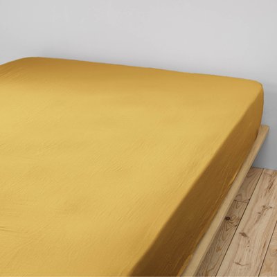 Drap housse double gaze de coton TERRE DE NUIT