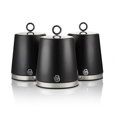 Set of 3 Serenity Tea Coffee Sugar Canisters SWAN
