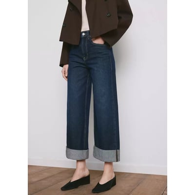 Jean large à revers MANGO