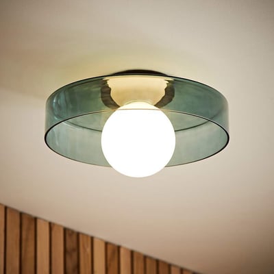 Neale Flush Glass Bathroom Ceiling Light SO'HOME