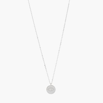 Collier fin argent 925 à médaillon serti d'un diamant 12 mm BALABOOSTE