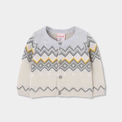 Gilet bébé maille imprimé géométrique BOBOLI