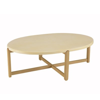 Table basse ovale plateau béton beige 121 cm BRASILIA PIER IMPORT
