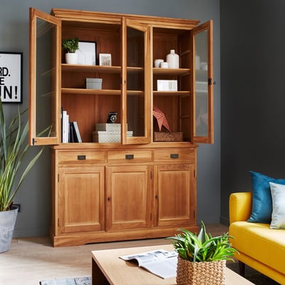 Vaisselier en bois de teck 150 cm  BOSTON BERAH GETAH