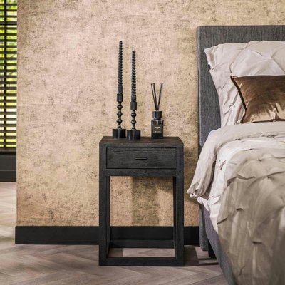 Table de chevet noire en bois WOODY PIER IMPORT