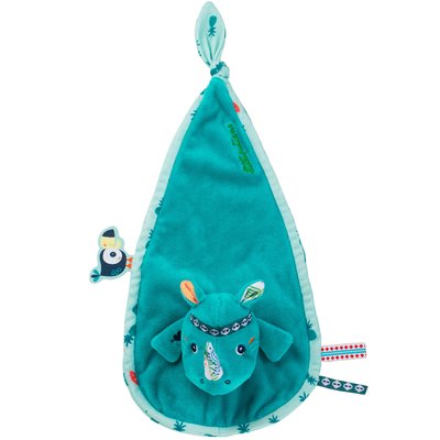 Doudou marionnette Marius le rhinocéros LILLIPUTIENS