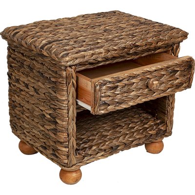 Table d'appoint en fibres naturelles abaca avec tiroir RECOLLECTION