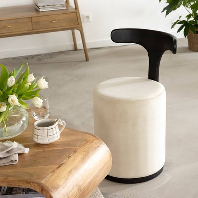 Petit Fauteuil blanc en manguier  ADONIS MADE IN MEUBLES 