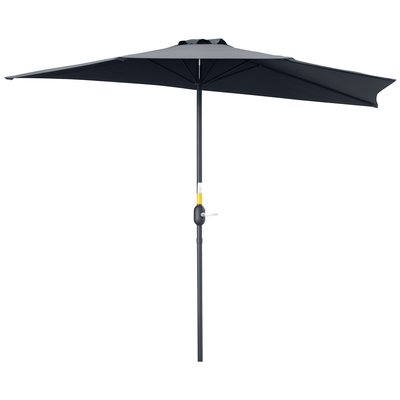 Parasol demi-circulaire Polyester Gris OUTSUNNY