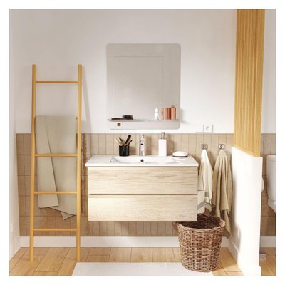 Meuble simple +vasque+robinet+miroir SORRENTO MOB IN