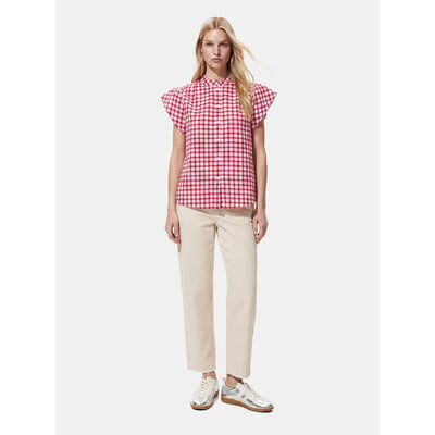 Camisa de cuadros sin mangas con cuello mao PIECES