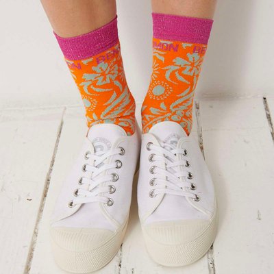 Chaussettes hautes orange PALMITO & SUN BENSIMON en coton mélangé BENSIMON