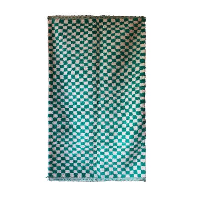 Tapis berbere pure laine à damier vert AFK LIVING