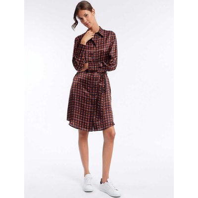 Robe Amour soie imprimé marron INES DE LA FRESSANGE PARIS